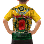 Matildas ANZAC Day 2024 Family Matching Off Shoulder Long Sleeve Dress and Hawaiian Shirt Australian Army We Will Remember Them Aboriginal Art