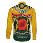 Matildas ANZAC Day 2024 Family Matching Off Shoulder Short Dress and Hawaiian Shirt Australian Army We Will Remember Them Aboriginal Art