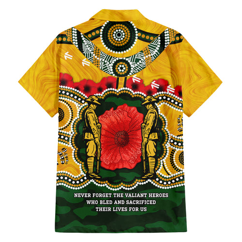 Matildas ANZAC Day 2024 Family Matching Puletasi and Hawaiian Shirt Australian Army We Will Remember Them Aboriginal Art