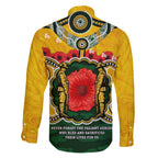 Matildas ANZAC Day 2024 Family Matching Short Sleeve Bodycon Dress and Hawaiian Shirt Australian Army We Will Remember Them Aboriginal Art