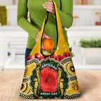 Matildas ANZAC Day Grocery Bag Australian Army We Will Remember Them Aboriginal Art