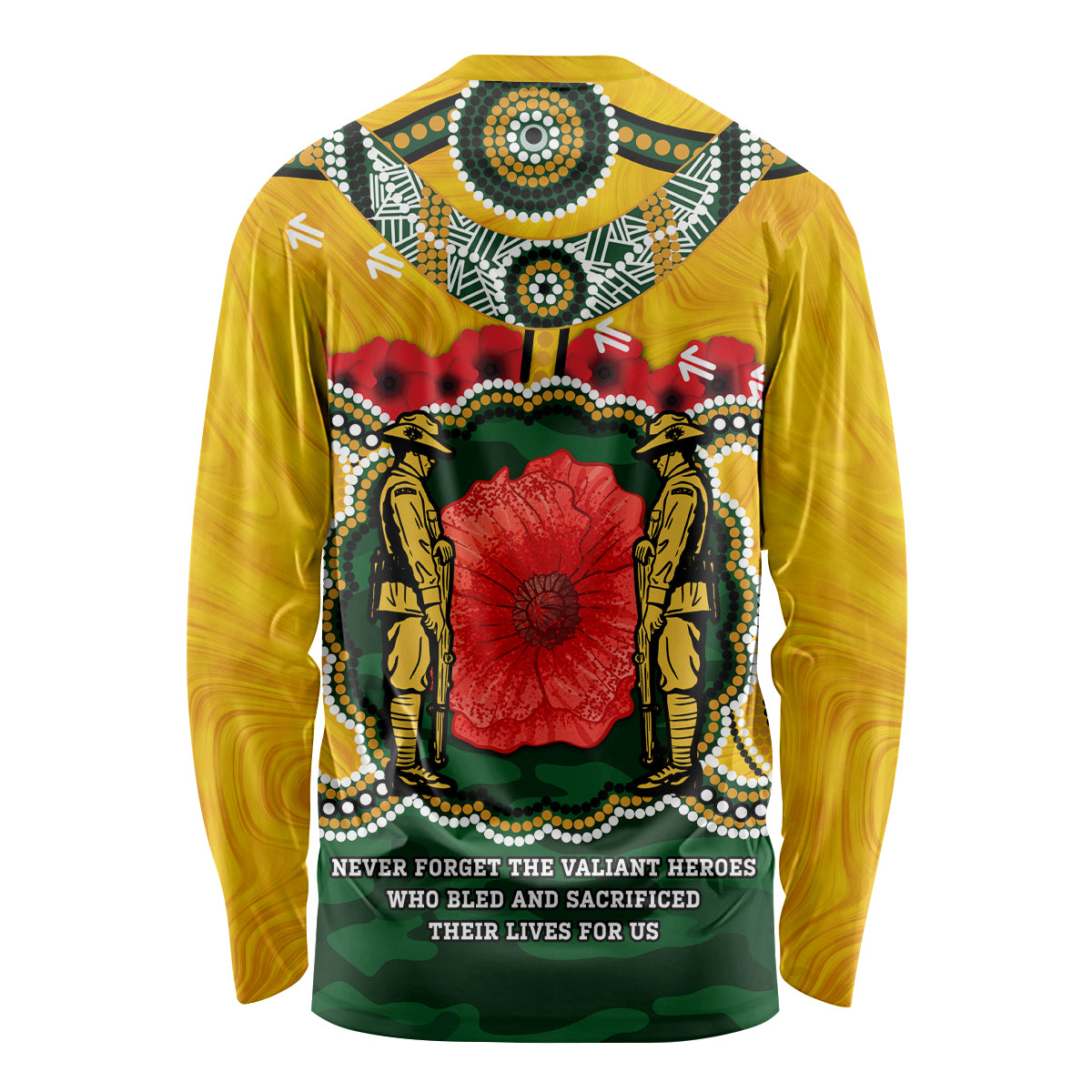 Matildas ANZAC Day 2024 Long Sleeve Shirt Australian Army We Will Remember Them Aboriginal Art