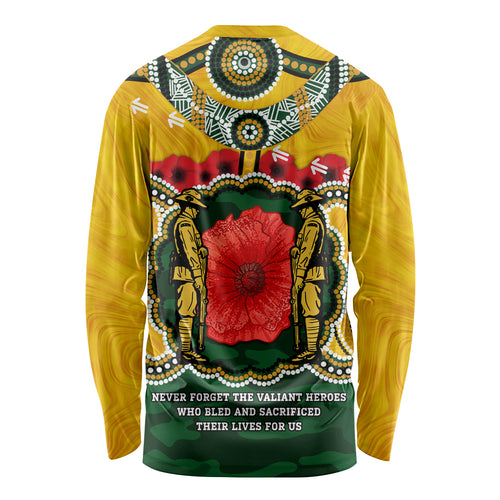 Matildas ANZAC Day 2024 Long Sleeve Shirt Australian Army We Will Remember Them Aboriginal Art
