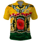 Matildas ANZAC Day 2024 Polo Shirt Australian Army We Will Remember Them Aboriginal Art
