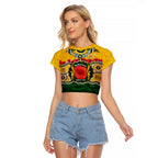 Matildas ANZAC Day 2024 Raglan Cropped T Shirt Australian Army We Will Remember Them Aboriginal Art