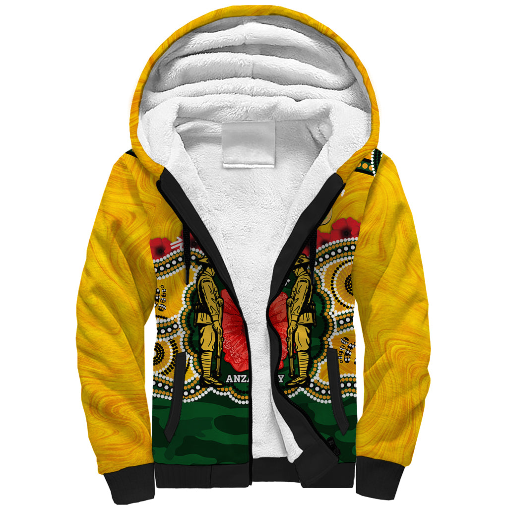 Matildas ANZAC Day 2024 Sherpa Hoodie Australian Army We Will Remember Them Aboriginal Art