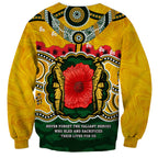 Matildas ANZAC Day 2024 Sweatshirt Australian Army We Will Remember Them Aboriginal Art