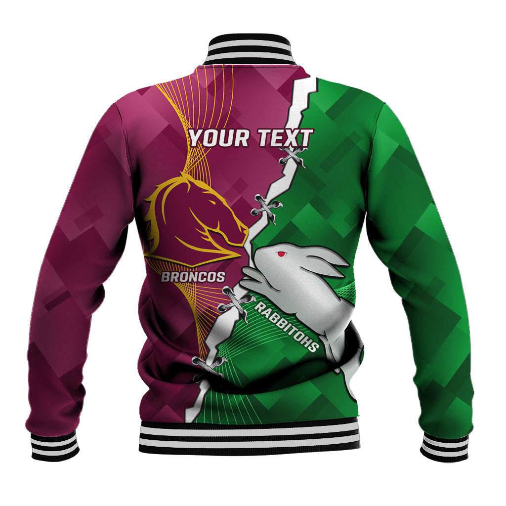 Personalised Broncos And Rabbitohs Baseball Jacket 2024 Together Dynamic Style