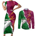 Personalised Broncos And Rabbitohs Couples Matching Short Sleeve Bodycon Dress and Long Sleeve Button Shirt 2024 Together Dynamic Style