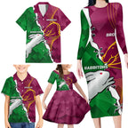 Personalised Broncos And Rabbitohs Family Matching Long Sleeve Bodycon Dress and Hawaiian Shirt 2024 Together Dynamic Style