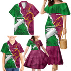 Personalised Broncos And Rabbitohs Family Matching Mermaid Dress and Hawaiian Shirt 2024 Together Dynamic Style