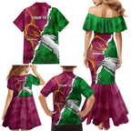 Personalised Broncos And Rabbitohs Family Matching Mermaid Dress and Hawaiian Shirt 2024 Together Dynamic Style