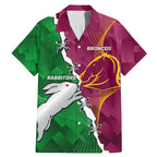 Personalised Broncos And Rabbitohs Family Matching Mermaid Dress and Hawaiian Shirt 2024 Together Dynamic Style