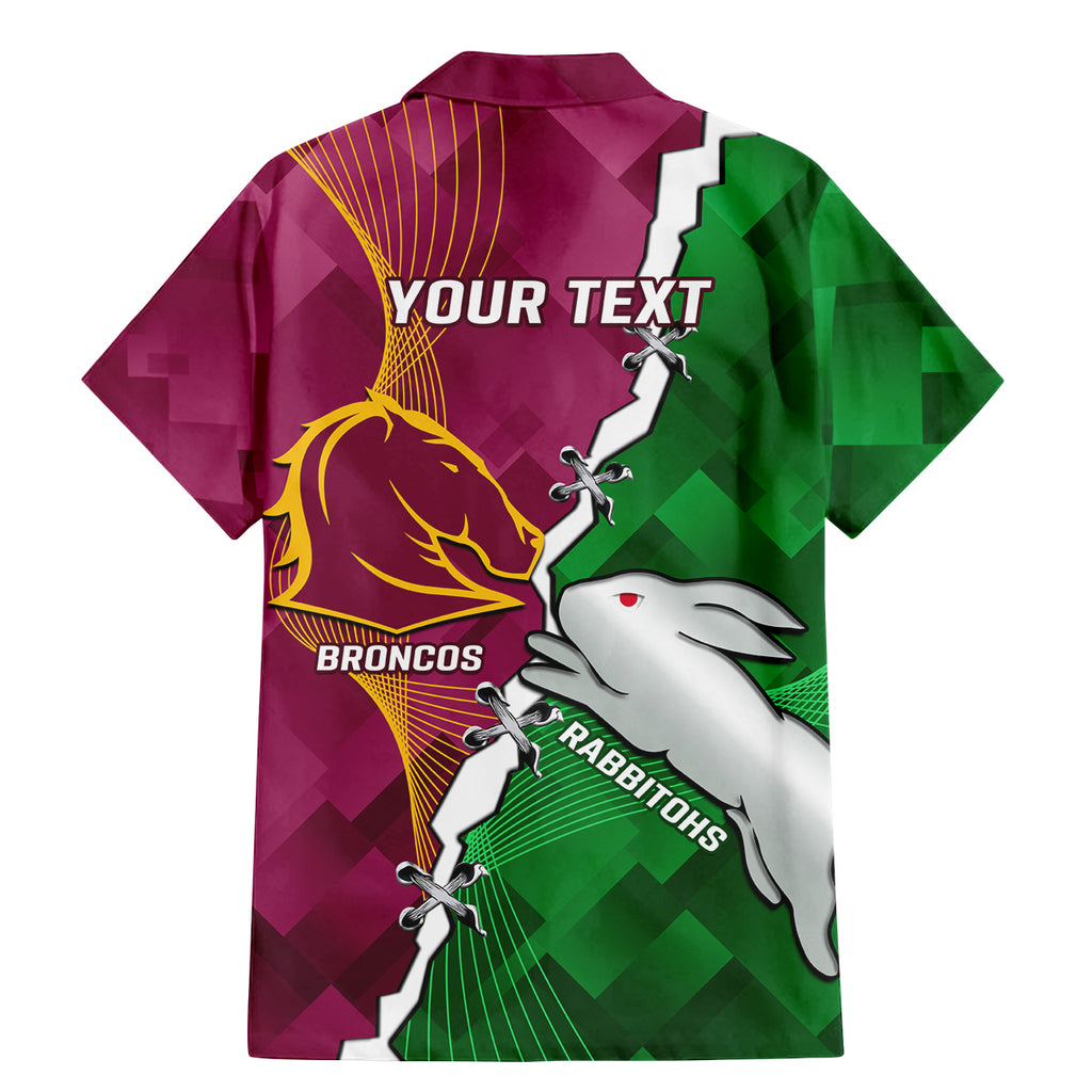 Personalised Broncos And Rabbitohs Family Matching Mermaid Dress and Hawaiian Shirt 2024 Together Dynamic Style