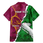 Personalised Broncos And Rabbitohs Family Matching Mermaid Dress and Hawaiian Shirt 2024 Together Dynamic Style