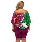 Personalised Broncos And Rabbitohs Family Matching Off Shoulder Short Dress and Hawaiian Shirt 2024 Together Dynamic Style