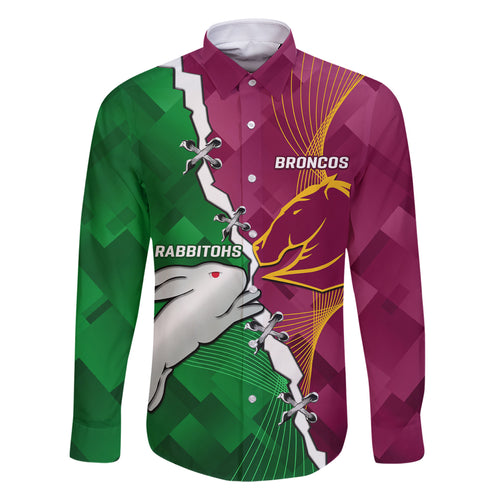 Personalised Broncos And Rabbitohs Family Matching Summer Maxi Dress and Hawaiian Shirt 2024 Together Dynamic Style
