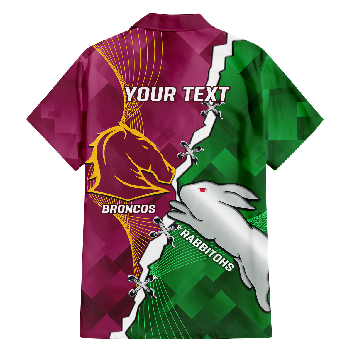 Personalised Broncos And Rabbitohs Family Matching Tank Maxi Dress and Hawaiian Shirt 2024 Together Dynamic Style