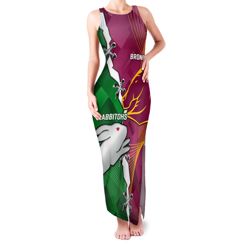 Personalised Broncos And Rabbitohs Family Matching Tank Maxi Dress and Hawaiian Shirt 2024 Together Dynamic Style