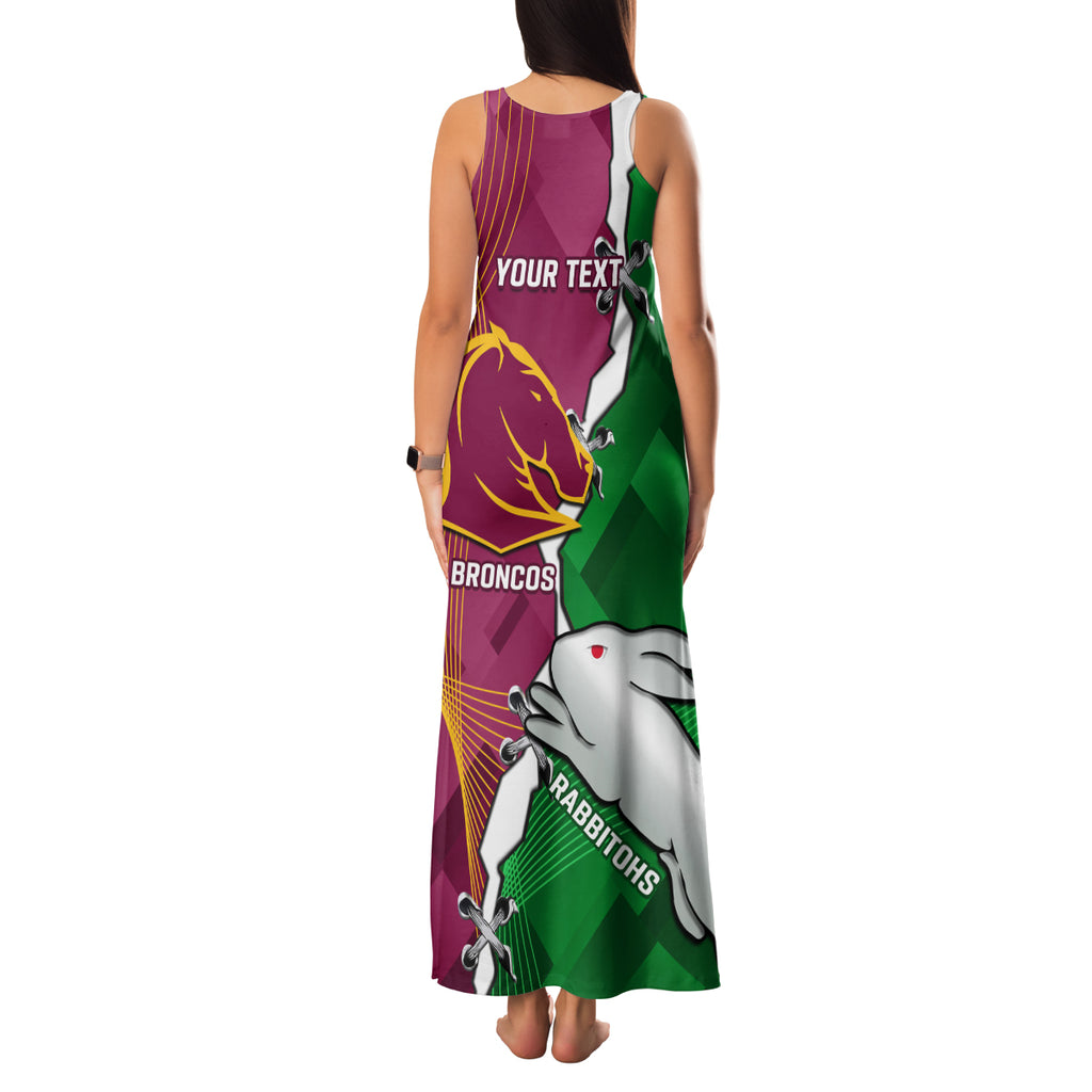 Personalised Broncos And Rabbitohs Family Matching Tank Maxi Dress and Hawaiian Shirt 2024 Together Dynamic Style