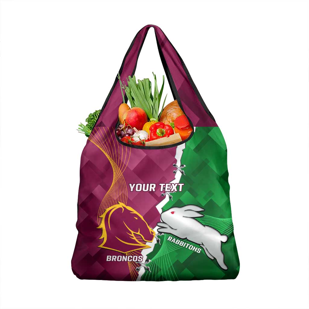 Personalised Broncos And Rabbitohs Grocery Bag 2024 Together Dynamic Style