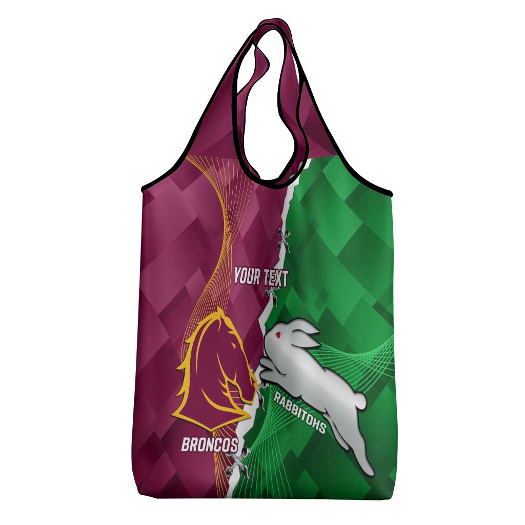 Personalised Broncos And Rabbitohs Grocery Bag 2024 Together Dynamic Style