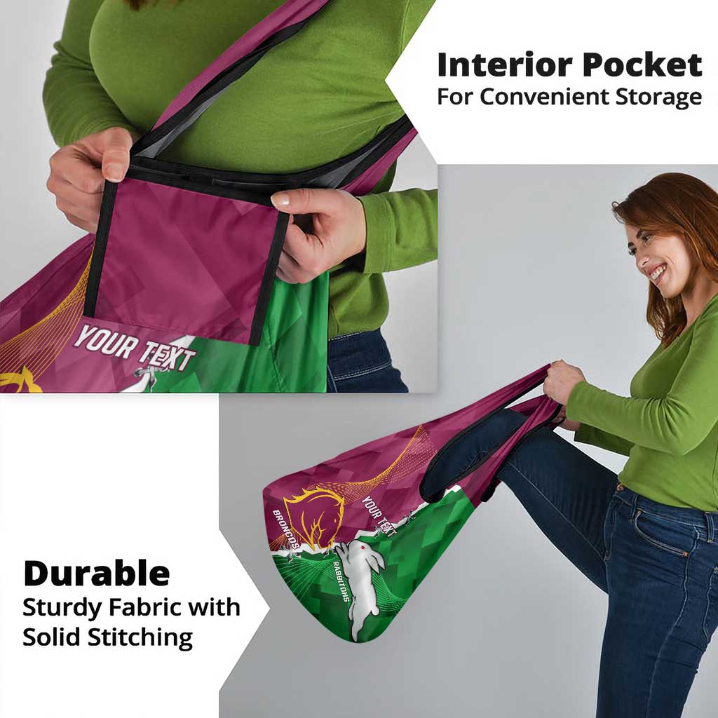 Personalised Broncos And Rabbitohs Grocery Bag 2024 Together Dynamic Style