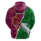 Personalised Broncos And Rabbitohs Hoodie 2024 Together Dynamic Style