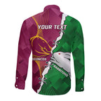 Personalised Broncos And Rabbitohs Long Sleeve Button Shirt 2024 Together Dynamic Style