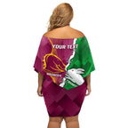 Personalised Broncos And Rabbitohs Off Shoulder Short Dress 2024 Together Dynamic Style