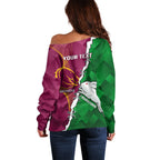 Personalised Broncos And Rabbitohs Off Shoulder Sweater 2024 Together Dynamic Style