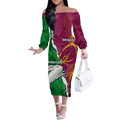 Personalised Broncos And Rabbitohs Off The Shoulder Long Sleeve Dress 2024 Together Dynamic Style