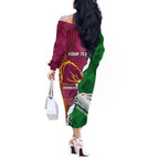 Personalised Broncos And Rabbitohs Off The Shoulder Long Sleeve Dress 2024 Together Dynamic Style