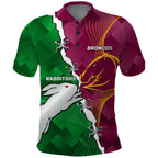Personalised Broncos And Rabbitohs Polo Shirt 2024 Together Dynamic Style