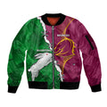 Personalised Broncos And Rabbitohs Sleeve Zip Bomber Jacket 2024 Together Dynamic Style