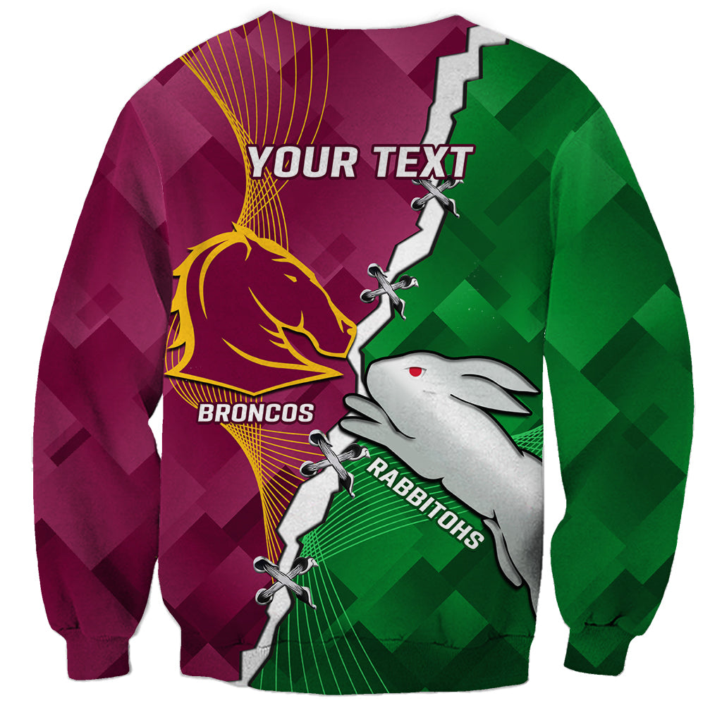 Personalised Broncos And Rabbitohs Sweatshirt 2024 Together Dynamic Style