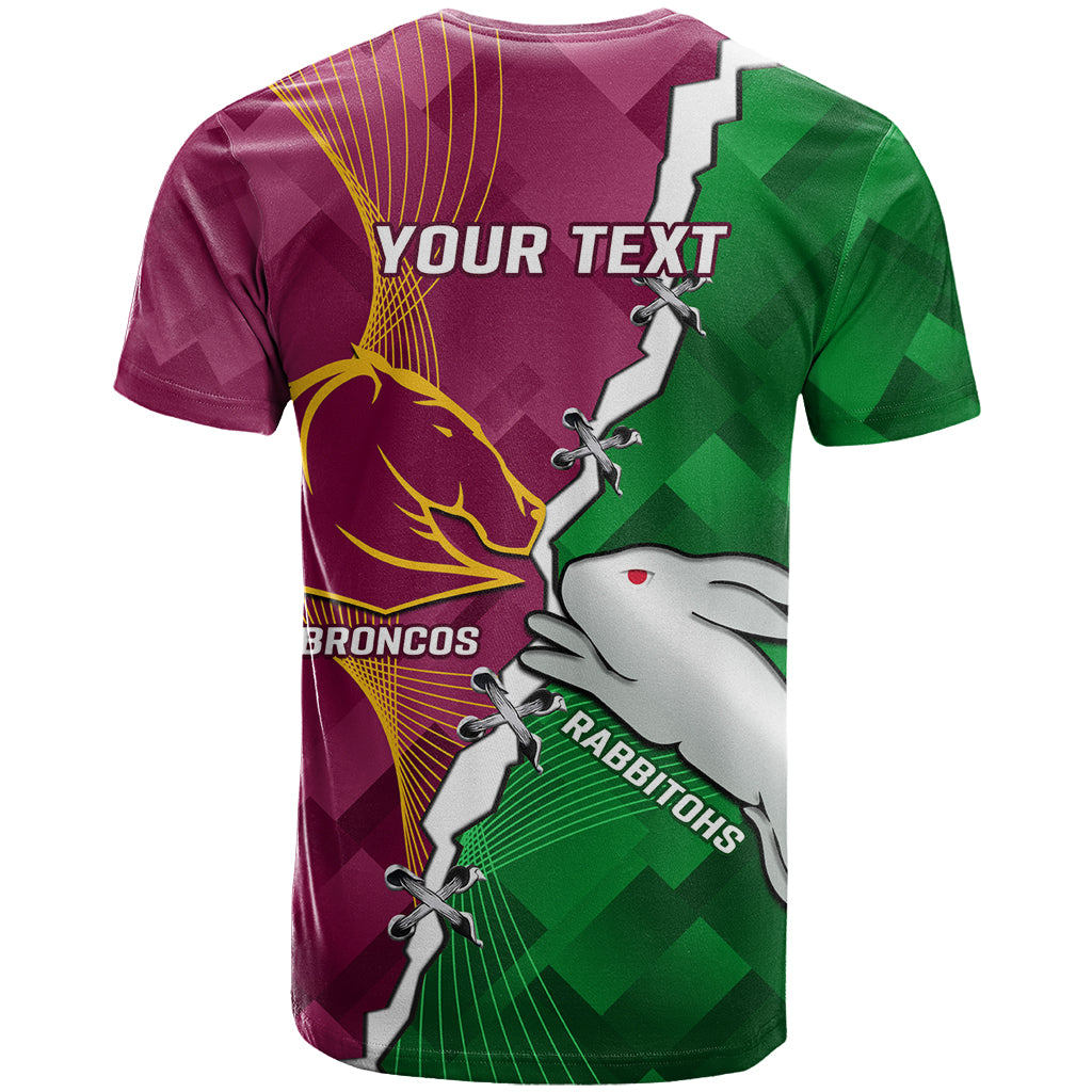 Personalised Broncos And Rabbitohs T Shirt 2024 Together Dynamic Style