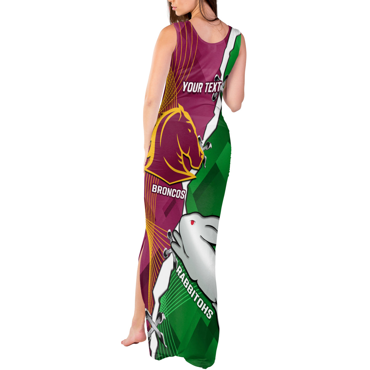 Personalised Broncos And Rabbitohs Tank Maxi Dress 2024 Together Dynamic Style