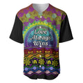 Australia LGBT History Month Baseball Jersey Love Always Wins Aboriginal