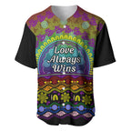 Australia LGBT History Month Baseball Jersey Love Always Wins Aboriginal