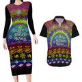 Australia LGBT History Month Couples Matching Long Sleeve Bodycon Dress and Hawaiian Shirt Love Always Wins Aboriginal