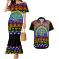 Australia LGBT History Month Couples Matching Mermaid Dress and Hawaiian Shirt Love Always Wins Aboriginal