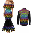 Australia LGBT History Month Couples Matching Mermaid Dress and Long Sleeve Button Shirt Love Always Wins Aboriginal