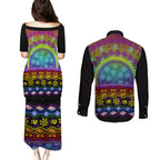 Australia LGBT History Month Couples Matching Puletasi and Long Sleeve Button Shirt Love Always Wins Aboriginal