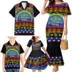 Australia LGBT History Month Family Matching Mermaid Dress and Hawaiian Shirt Love Always Wins Aboriginal