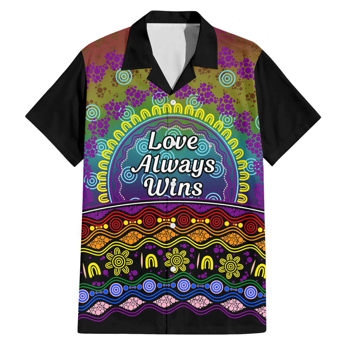 Australia LGBT History Month Family Matching Mermaid Dress and Hawaiian Shirt Love Always Wins Aboriginal
