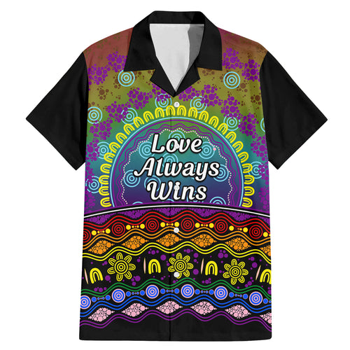 Australia LGBT History Month Family Matching Mermaid Dress and Hawaiian Shirt Love Always Wins Aboriginal
