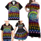Australia LGBT History Month Family Matching Off Shoulder Maxi Dress and Hawaiian Shirt Love Always Wins Aboriginal