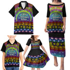 Australia LGBT History Month Family Matching Puletasi and Hawaiian Shirt Love Always Wins Aboriginal