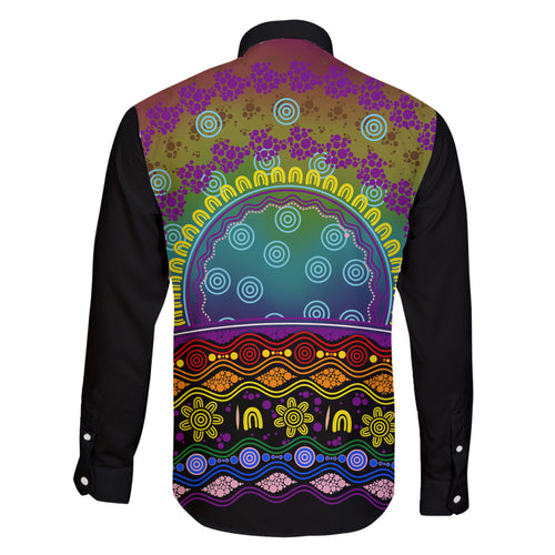 Australia LGBT History Month Family Matching Short Sleeve Bodycon Dress and Hawaiian Shirt Love Always Wins Aboriginal